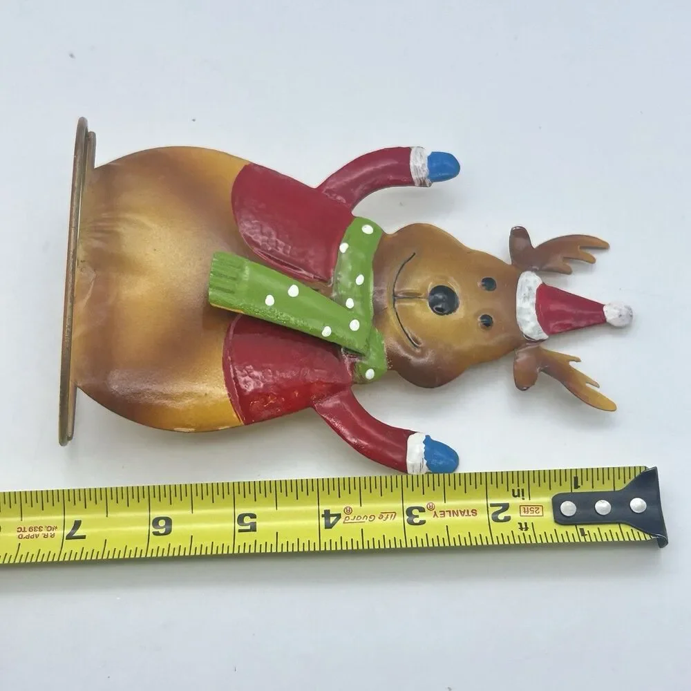 Lot of 3 Metal Christmas Decor Penguin Snowman Reindeer Holiday Tabletop Figures